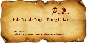 Pöstényi Margitta névjegykártya